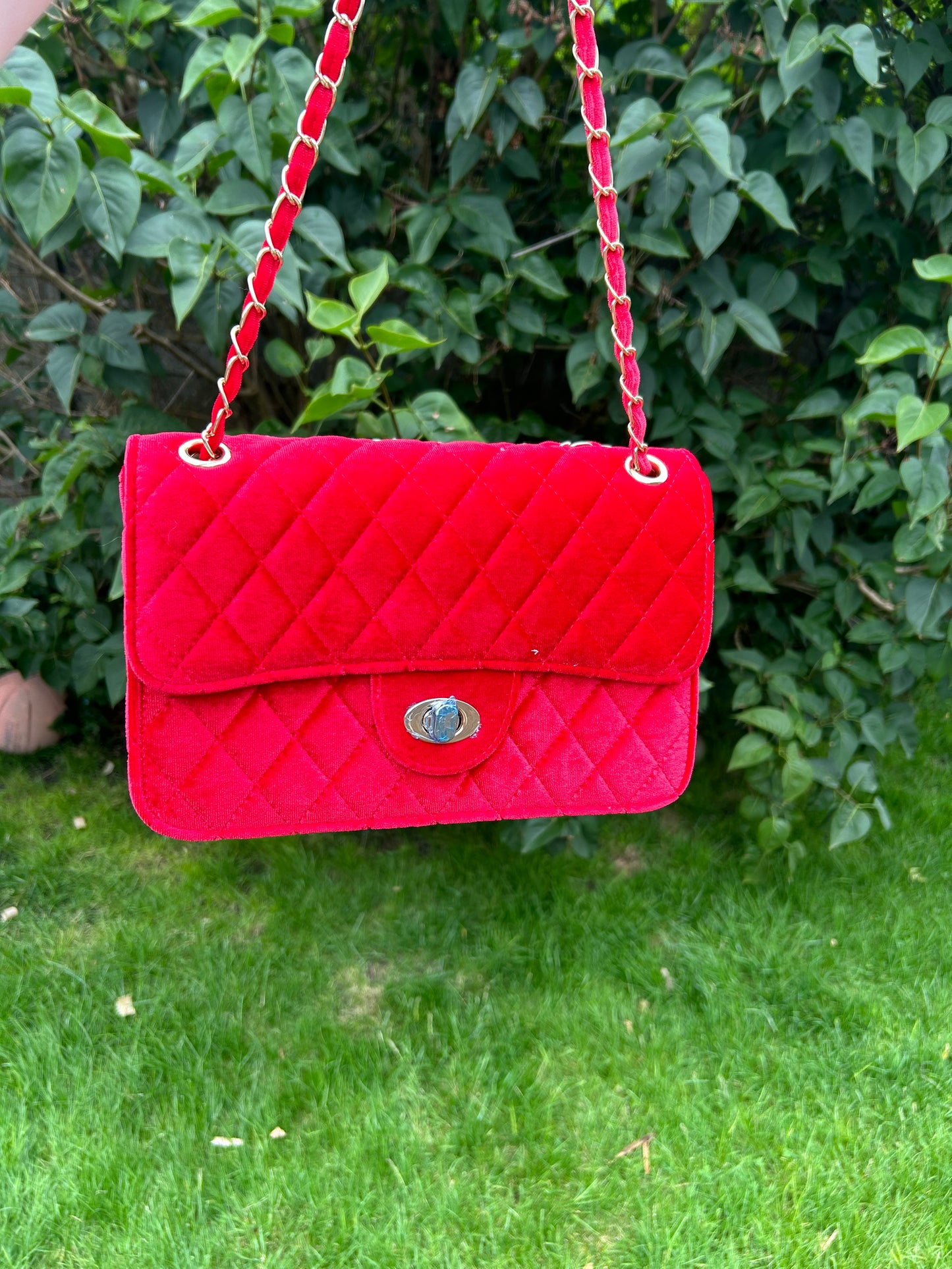 Fluffhandbag-red