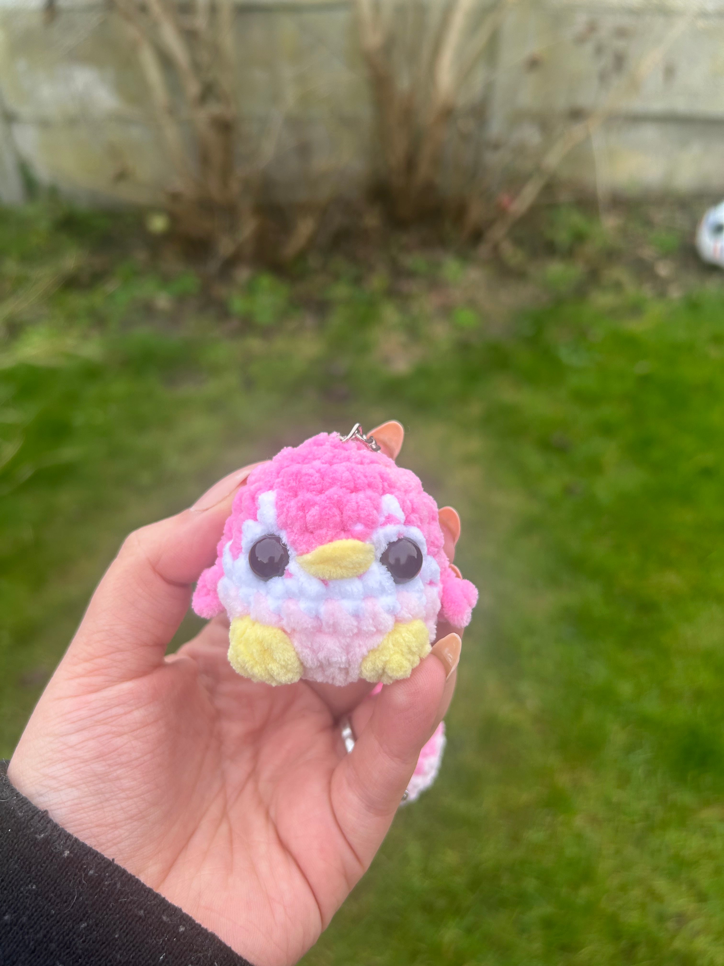 Penguin keychain pink