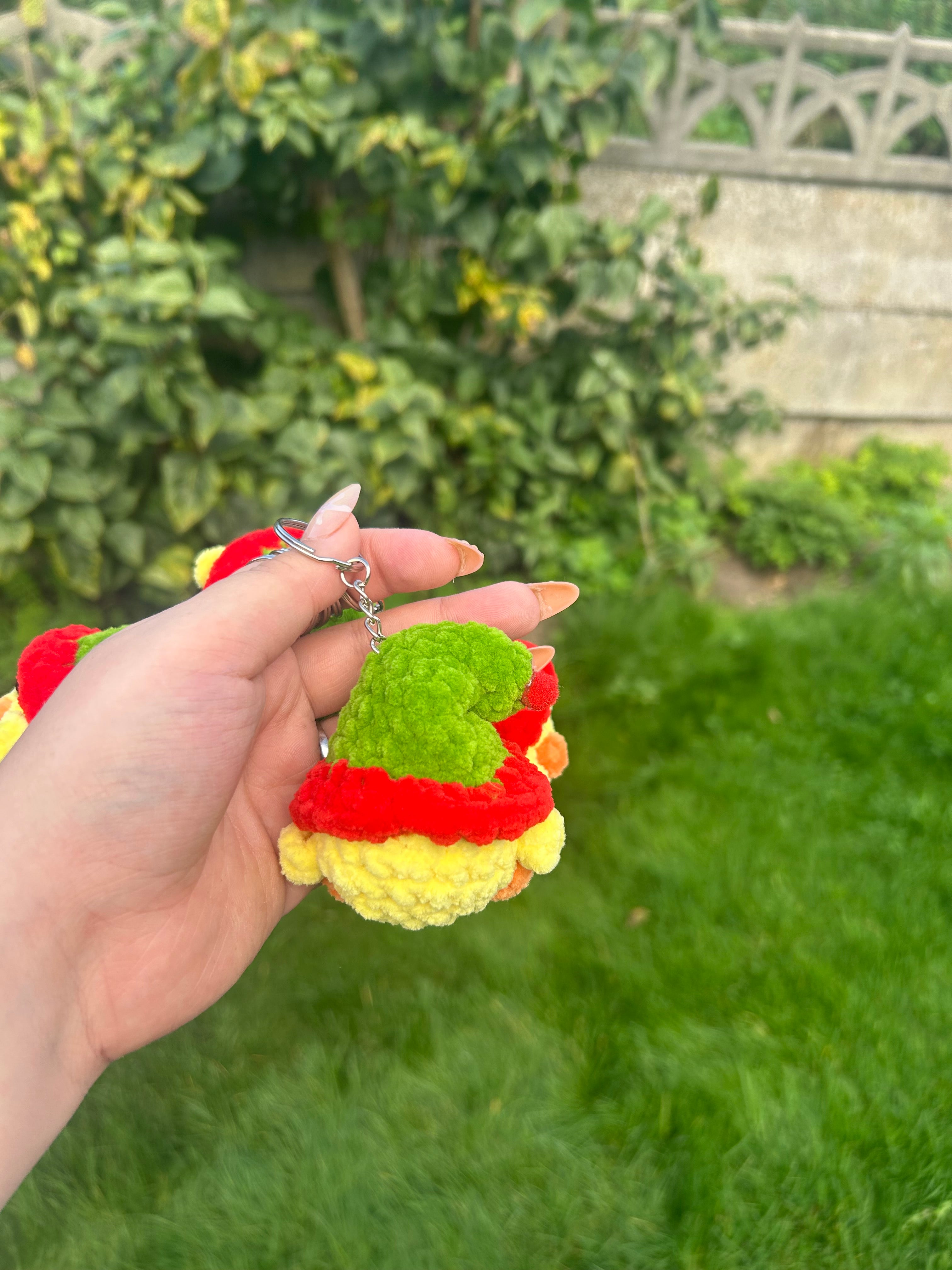 Duck keychain with elf hat