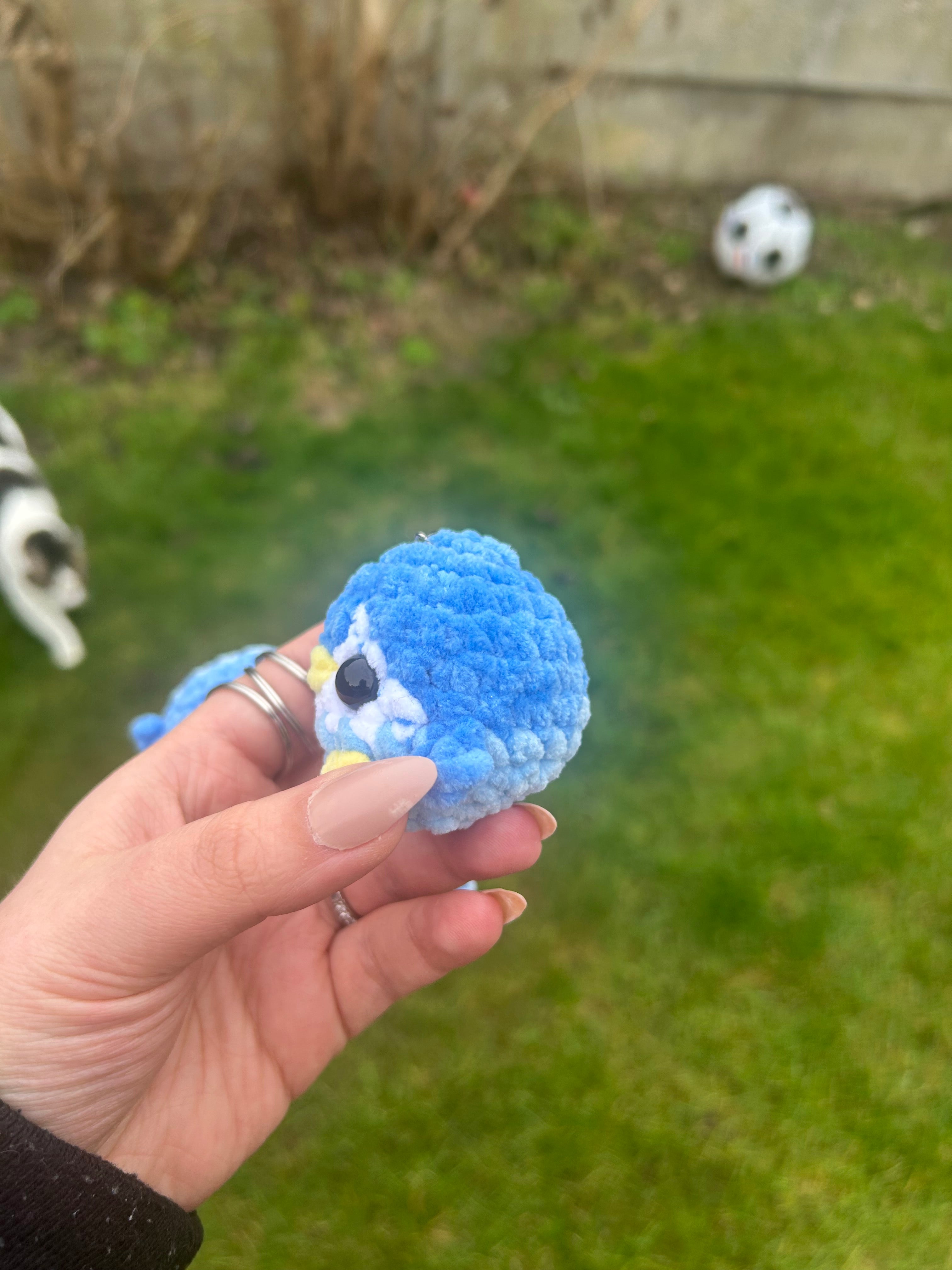 Penguin keychain blue