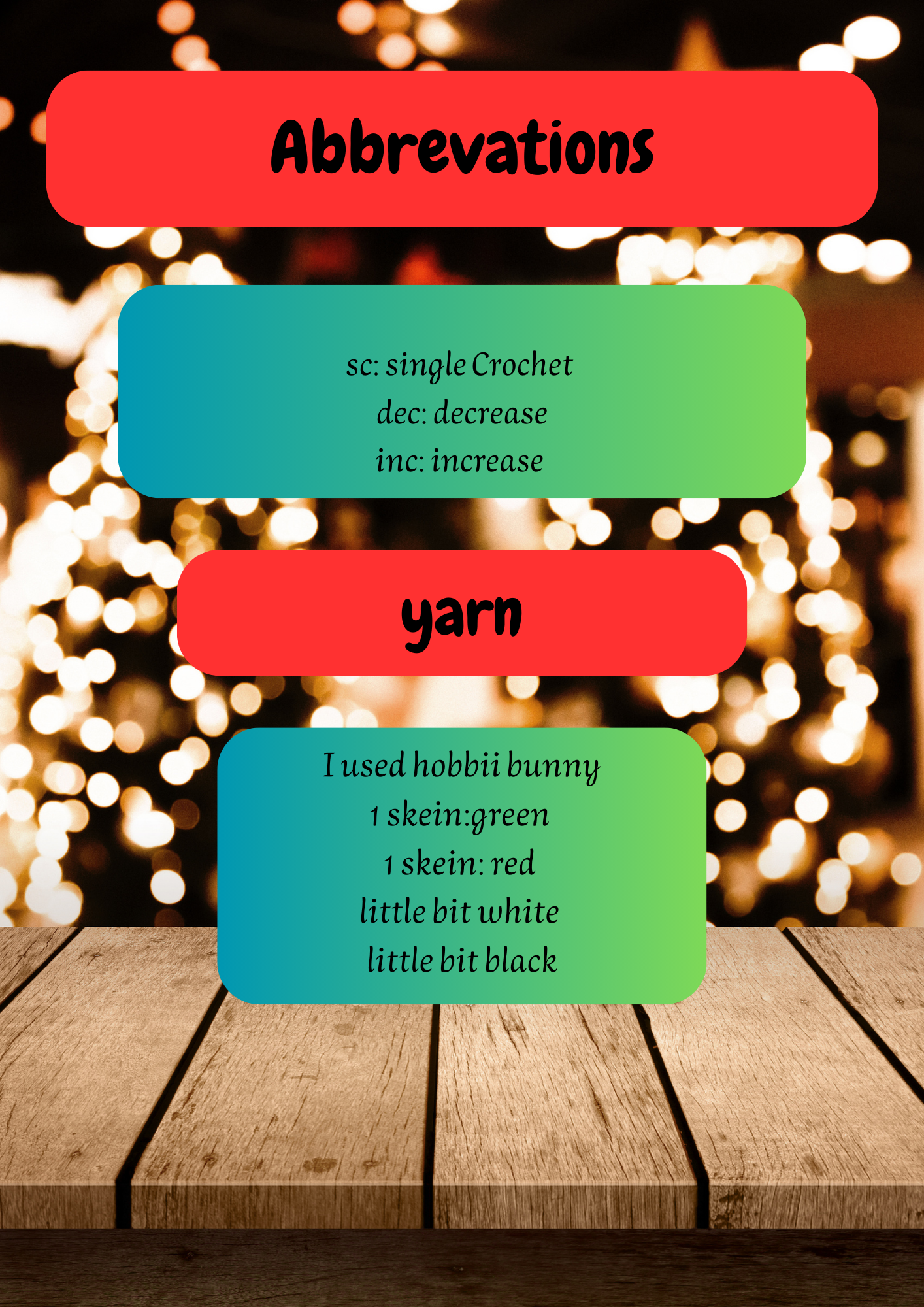 Crochet pattern: MR green